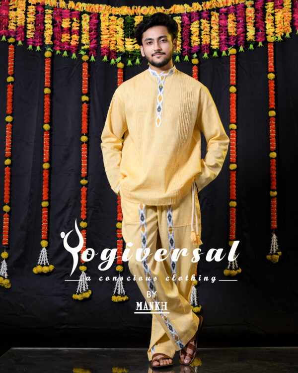 KHADI – DHARA VASTRAM - Yellow - Image 6