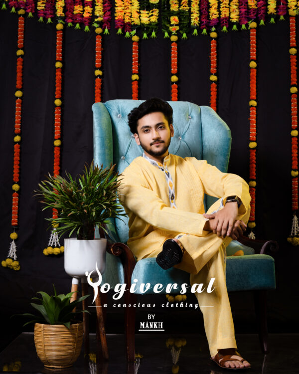 KHADI – DHARA VASTRAM - Yellow - Image 8